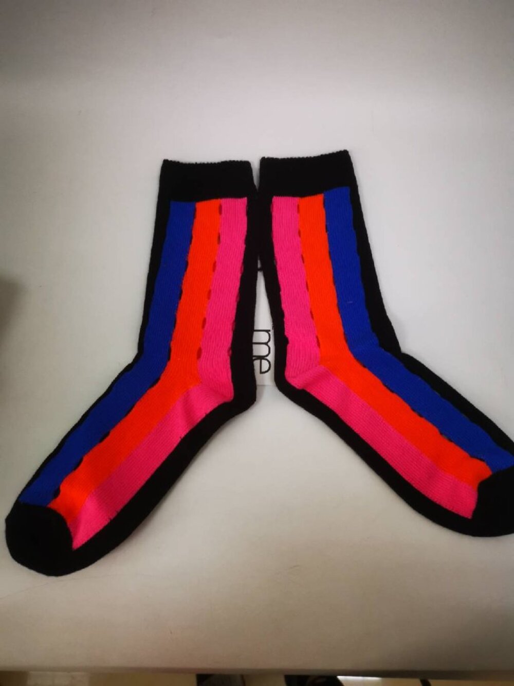 ISSEY MIYAKE ME Stylish Rainbow Socks, Mid-calf Dopamine Colorful Socks for Wome
